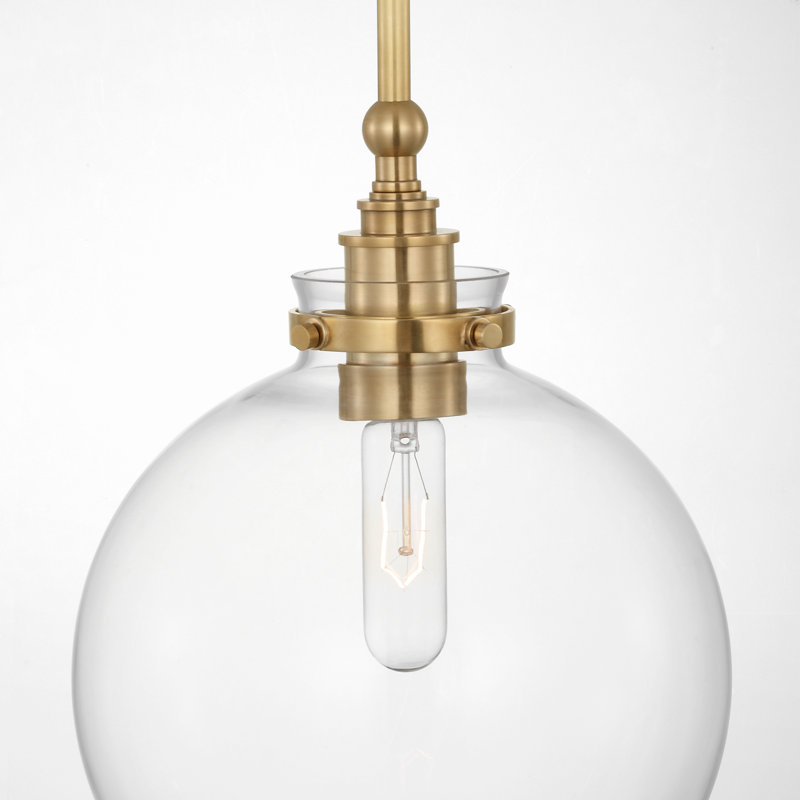 Parkington 1 - Light Pendant, Antique-Burnished Brass, Clear Glass, 13.75" H x 10" W x 10" D