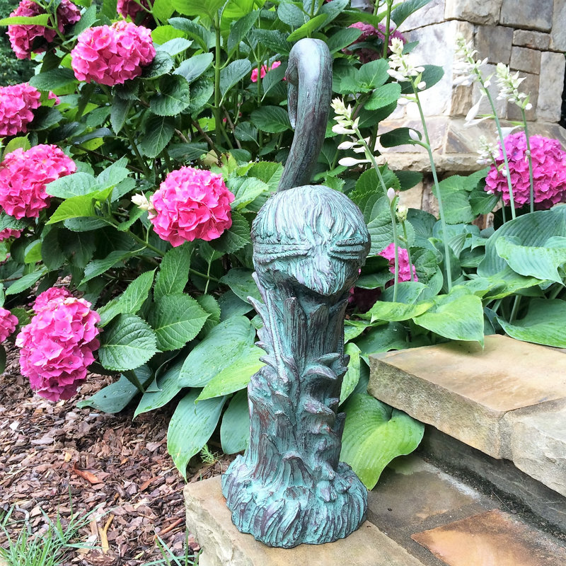 Statue de flamant rose «Life's a Beach»