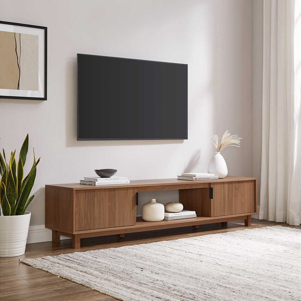 Latitude Run® Myrlaine 70'' W FlutedDoor Minimalist TV Stand Wayfair
