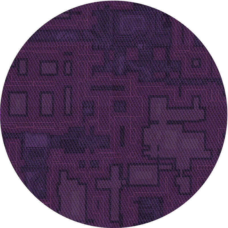 Tapis 100% à motifs lavables à la machine 2989-Pat3131-Pur, Rond 6 pi