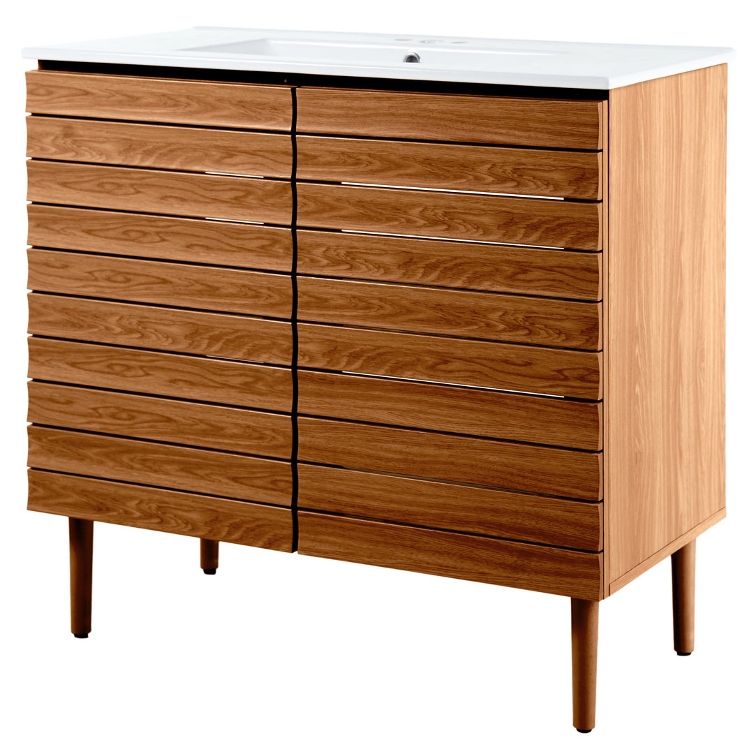 Aubert 36" Single Bathroom Vanity Set Jonathan Y Base 