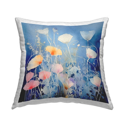 Tranquil Floral Collage Outdoor Printed Pillow by Irena Orlov