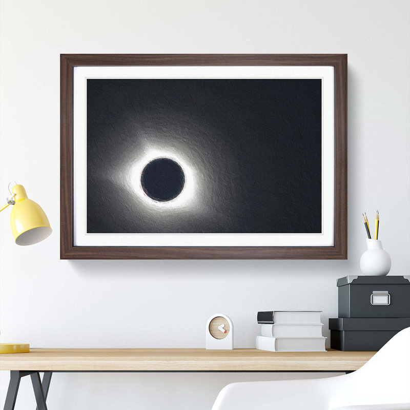 Total Eclipse of the Moon - Picture Frame Painting Print, 36cm H x 48cm W x 2cm D, Walnut Framed