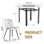 7PCS Table de salle à manger ronde blanche minimaliste de 42 pouces avec 6 chaises en polyuréthane artificiel-549331251