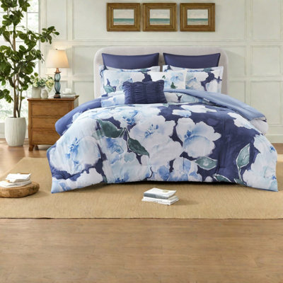 Breathable Cotton Comfort Bedding Sets, Blue Multi, All-season Cal King