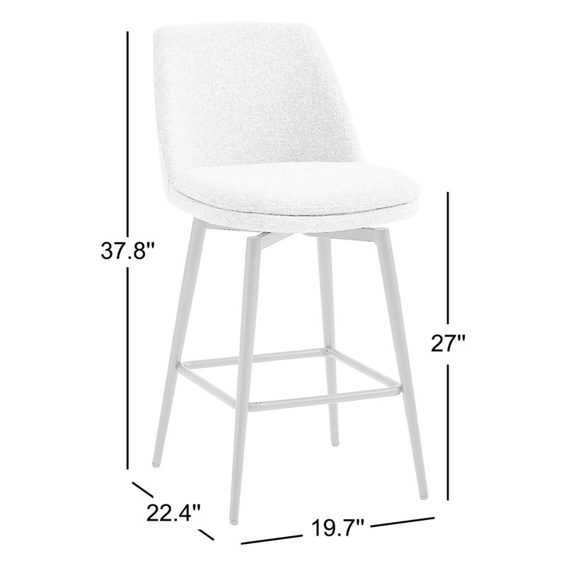 Tabouret Betzalel, Blanc (multicolore), Tabouret de comptoir (siège d'une hauteur de 27 p