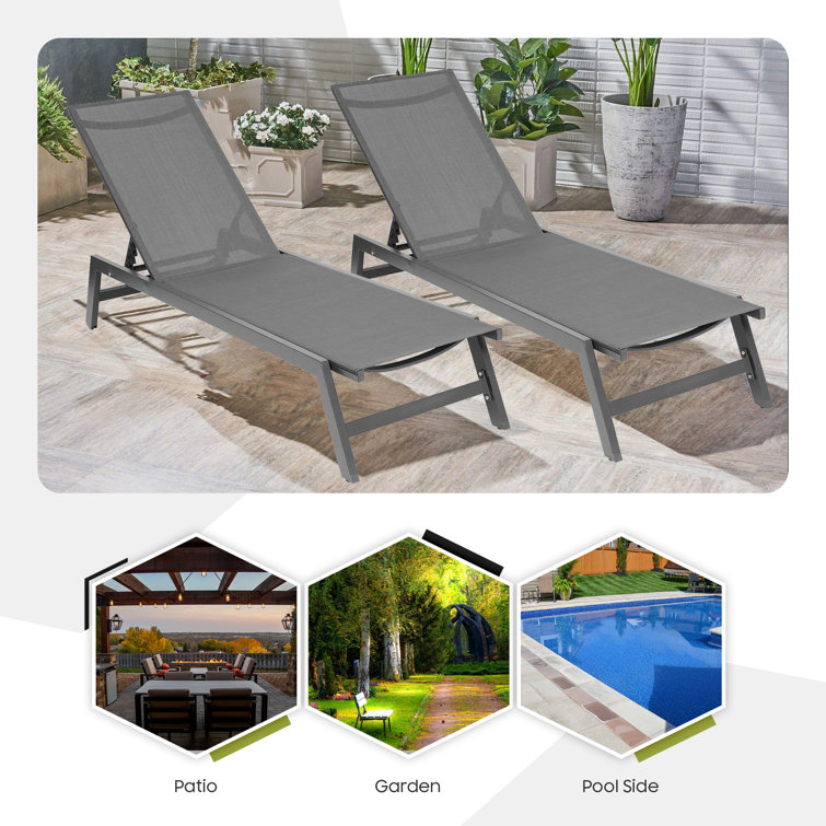 Latitude Run® Outdoor Metal Chaise Lounge | Wayfair