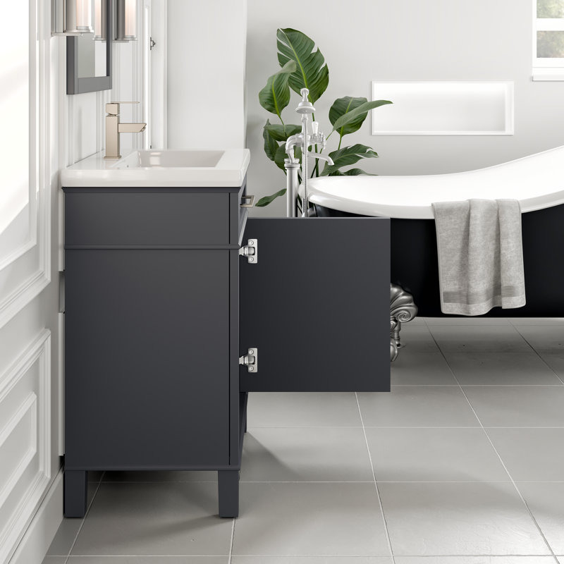 Ensemble de meuble-lavabo double 60 po Dagheid, Gris