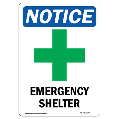 Emergency Shelter Sign with Symbol