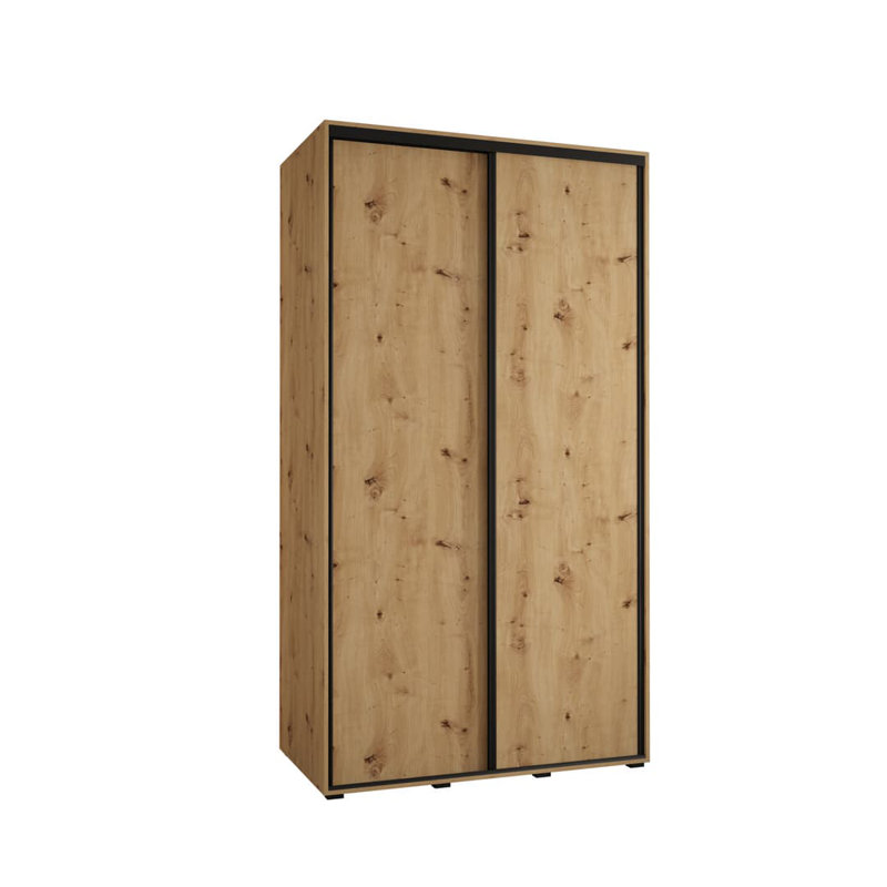 Aylamae 2 Door Manufactured Wood Wardrobe, Oak Artisan, 205cm H x 130cm W x 60cm D