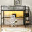 Full Metal Loft Bed With Desk, Small Wardrobe& LED Storage-1928606448