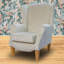 81cm Wide Tufted Wingback Chair