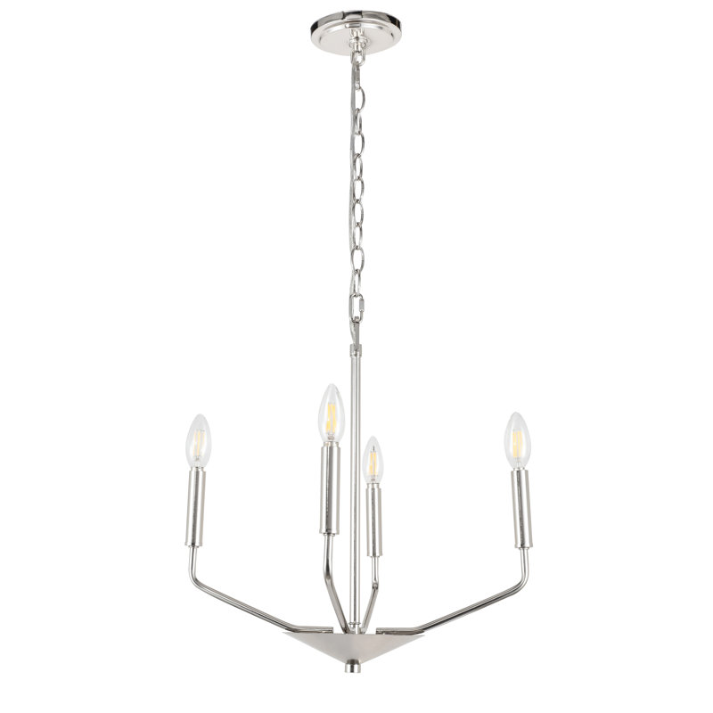 Style bougie classique/traditionnel 4 lumières lustre Venice, Chrome