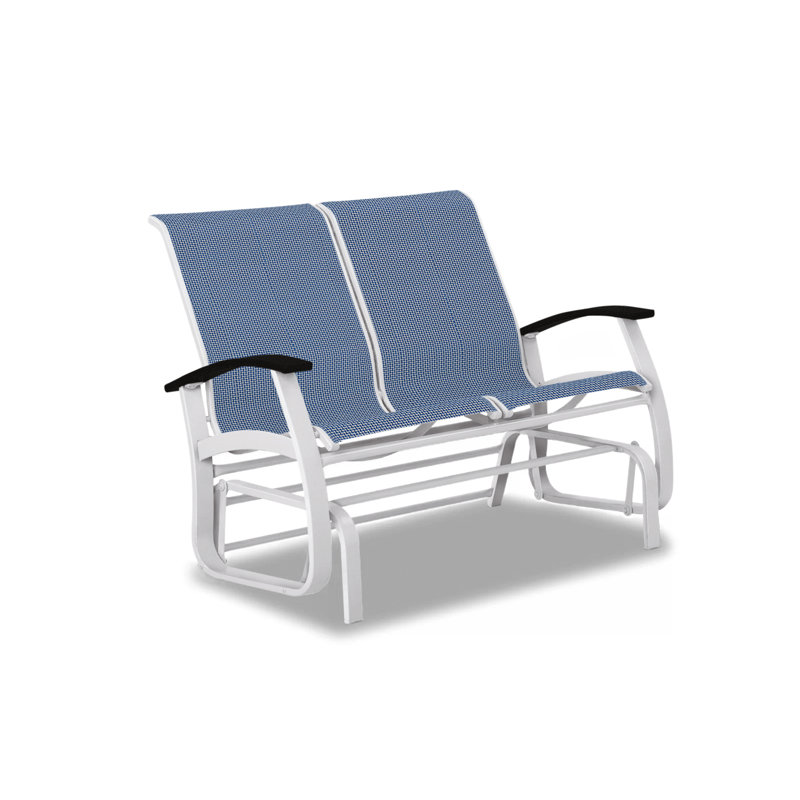 Belle Isle Outdoor Glider, Black P70, Gloss White, Nickel