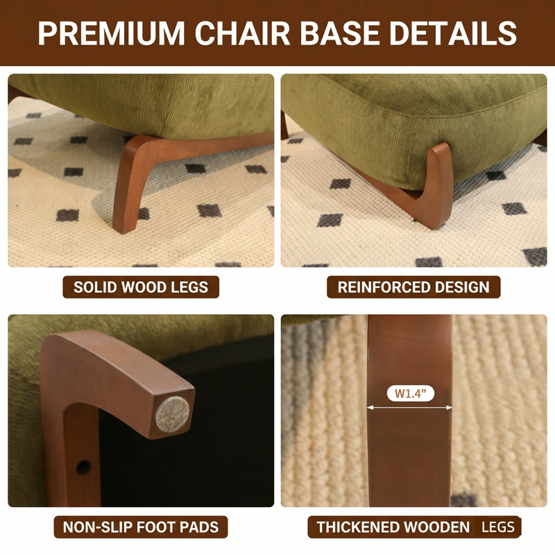 Upholstered Accent Chair, Green