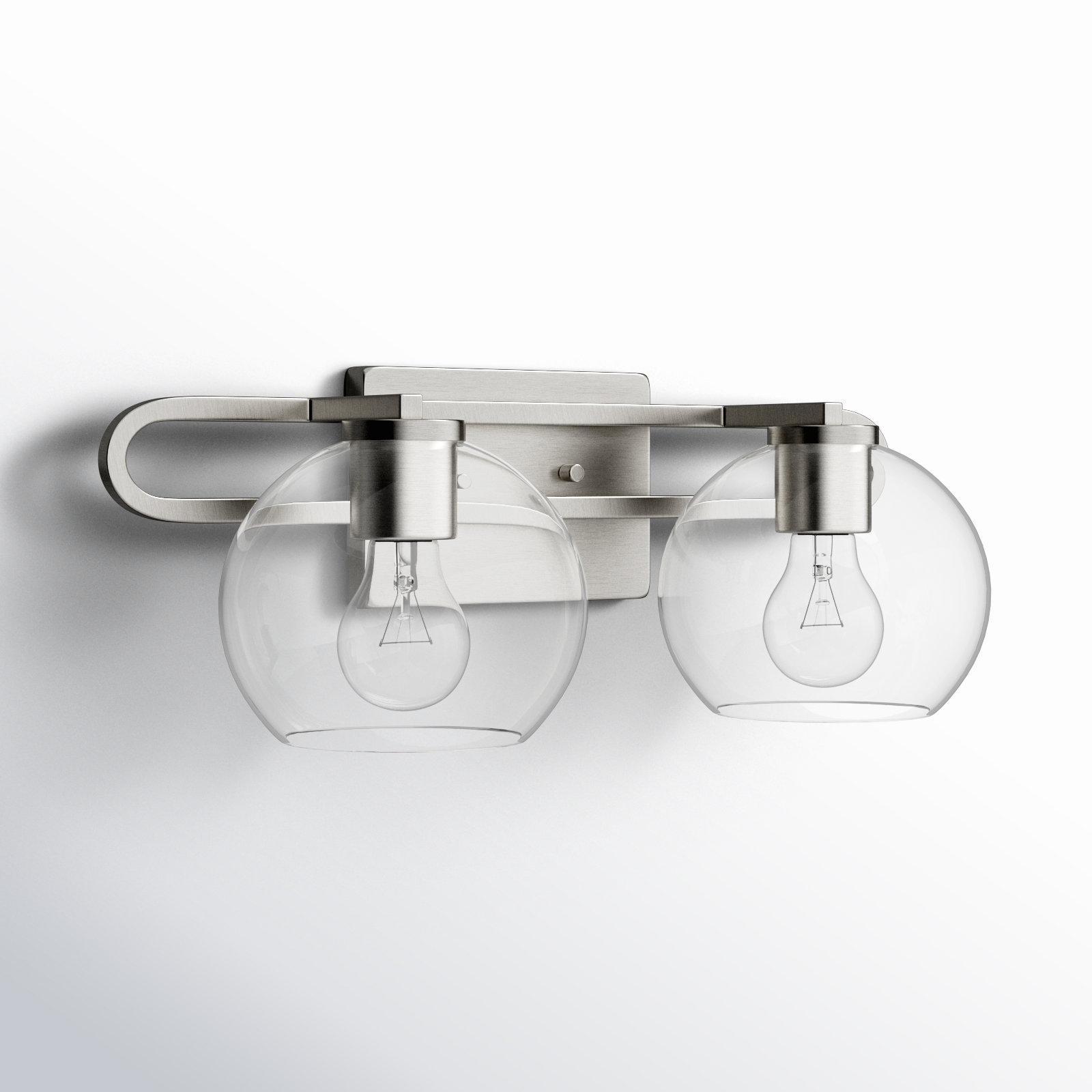 Eveline 4 Light Transparent Dimmable Vanity Light, Brushed Nickel, 7.63"H x 19.75"W x 8.38"D, 2