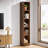 70.9" H Solid Wood Bookshelf, 5-tier Narrow Corner Bookcase For Home Office, Bedroom, Small Spaces