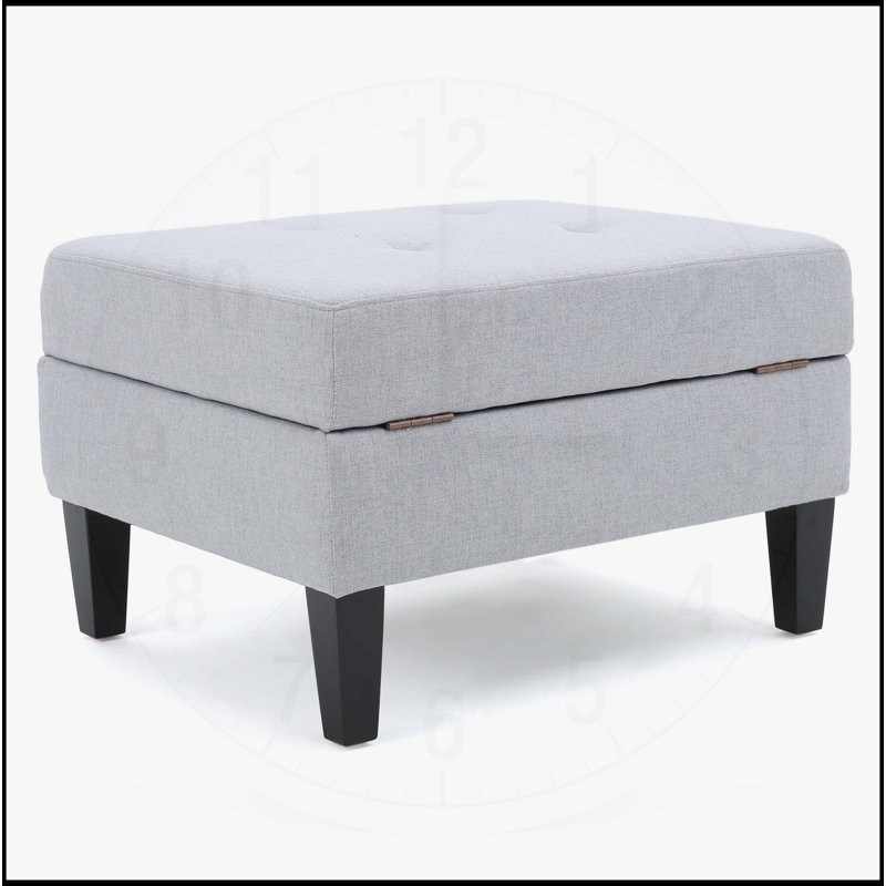 Élégant repose-pieds de rangement capitonné avec surpiqûres gaufrées, parfait pour la vie contemporaine et le rangement supplémentaire