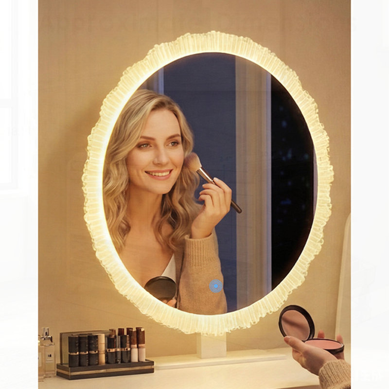 Miroir de maquillage Crystal Edge à DEL avec éclairage à intensité variable 3 couleurs pour une application impeccable et une meilleure visibilité