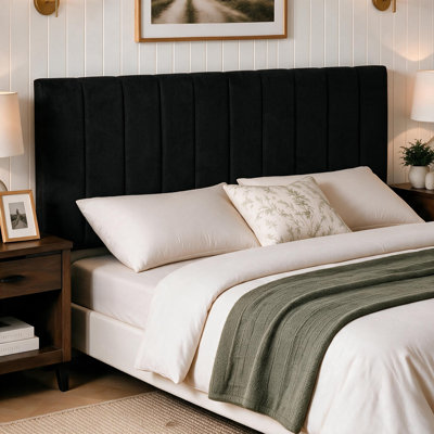  Vertical Channel Upholstered Headboard with Adjustable Height
