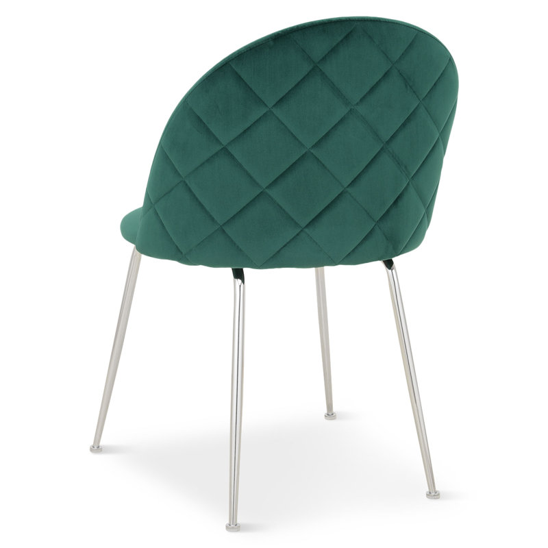 Polyester Blend Upholstered Side Chair, Green