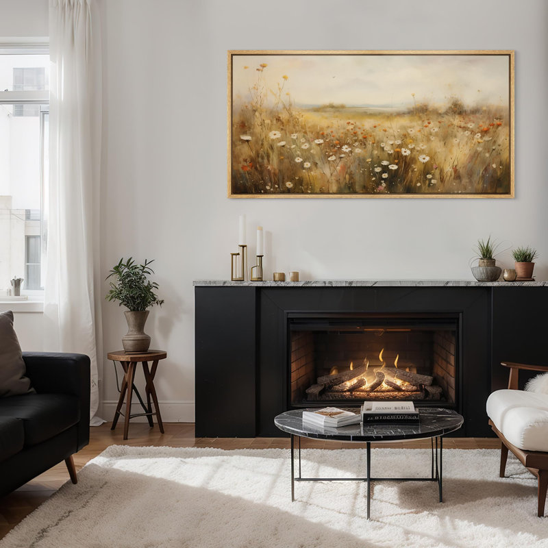 «Vibrant Wildflower Floral», impression sur toile, H 30 po x l 60 po, Naturel