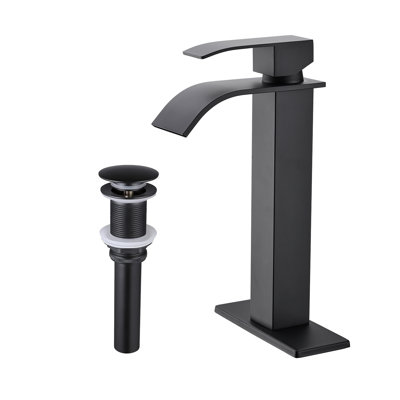 Robinet de lavabo vasque de salle de bain à poignée simple avec bonde escamotable