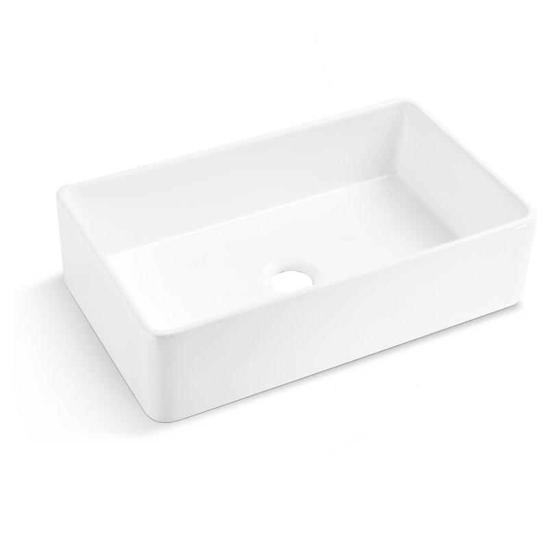 Évier de cuisine à simple cuve en céramique 33 po x l 20 po avec crépine