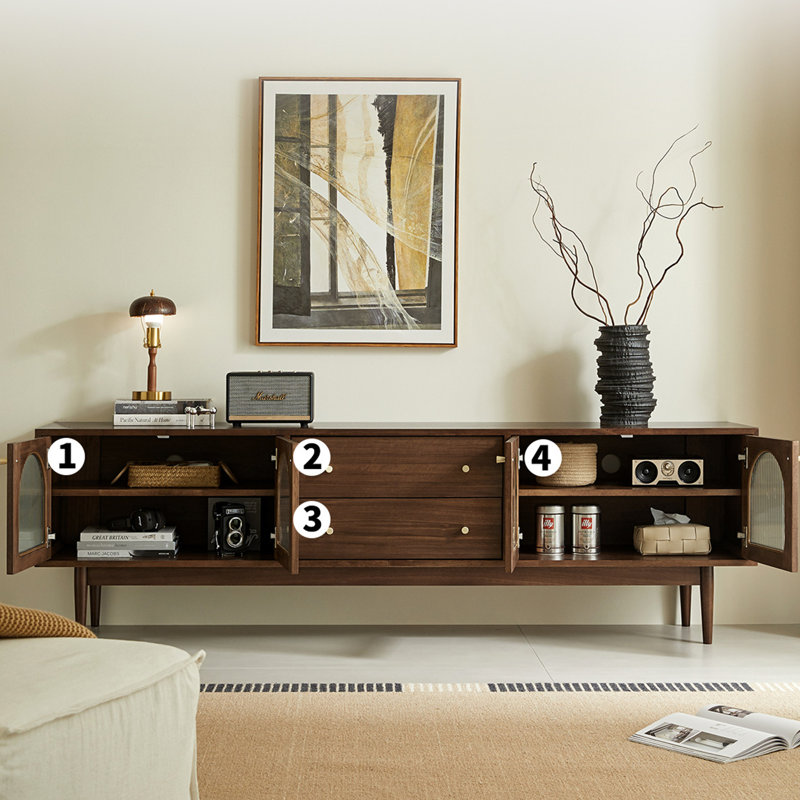 Minimalist modern multi-functional TV stand, 24.8"H x 70.87"L x 15.75"W