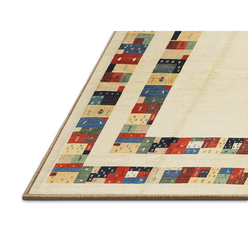 Tapis brun/vert/gris zone contemporaine, Rectangle 3 pi x 5 pi