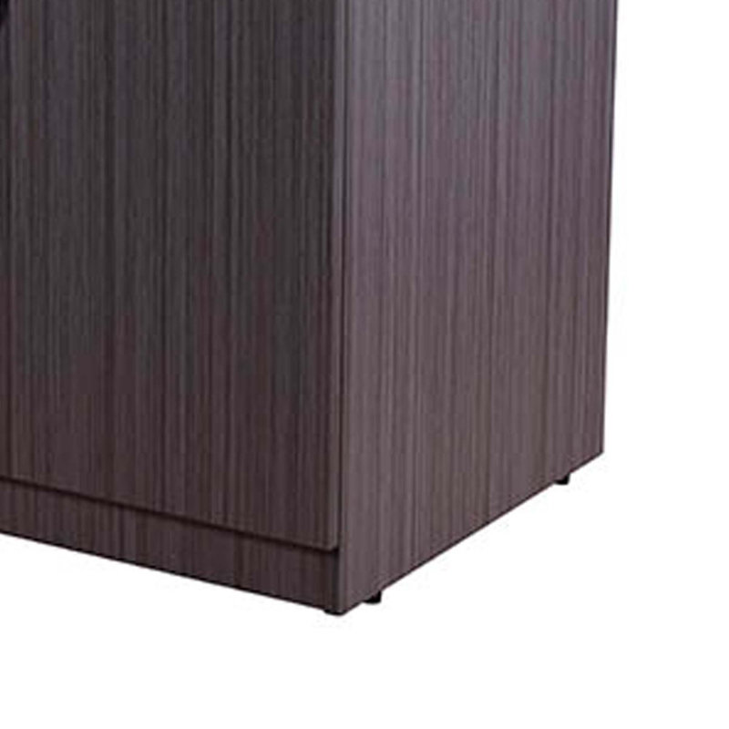 Doe Office Storage Cabinet With 2 Doors, Driftwood Gray, 31 Inch Wide, Driftwood Smoke Gray