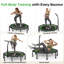 Trampoline octogonal rebondissant F3 Fitness Bcan Series BT3, capacité de 450 lb, grande surface de saut et poignée réglable pour la salle de gym à domicile