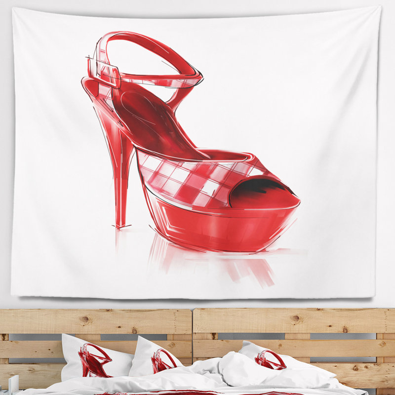 Tapisserie rouge pour femme, H 50 po x l 60 po