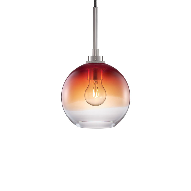 Solitaire 1 - Light Pendant, Polished Nickel, Clear/Cardinal