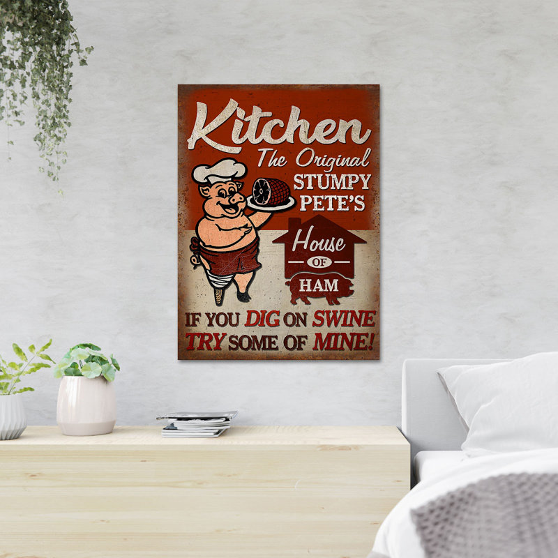 A Pig Chef - If You Dig On Swine - Reproduction d'art graphique sur toile tendue 1 pièce, H 36 po x l 24 po x P 2 po