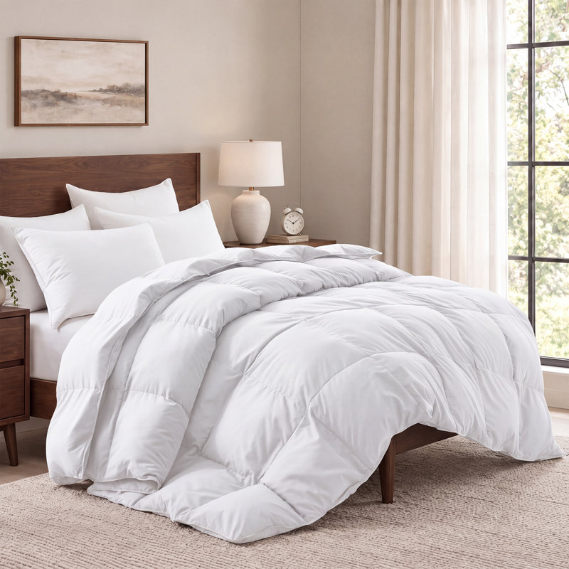 Édredon en duvet de plumes douces et douces toutes saisons Cozy Soft, Blanc, Édredon très grand en duvet