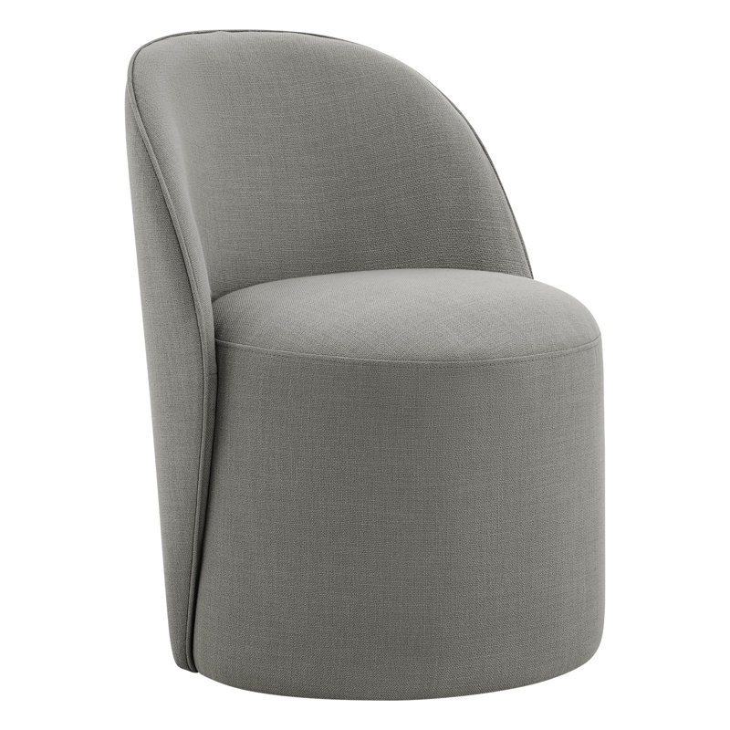 Chaise d'appoint rembourrée avec roulettes Sharlene, Polyester silex Effie
