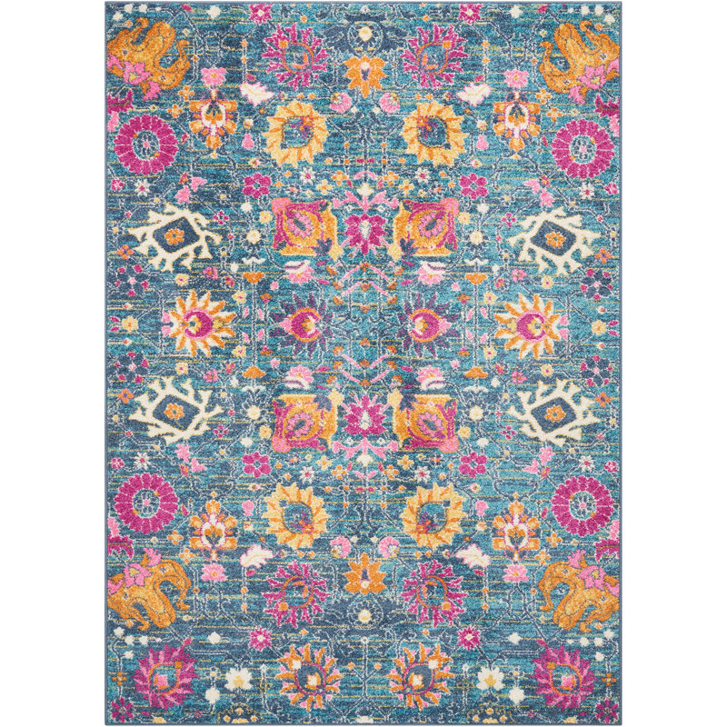 Geomar Floral Area Rug, Rectangle 160 x 221cm