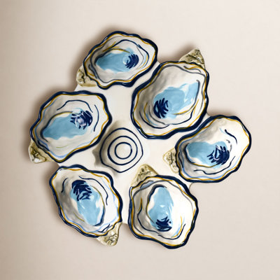 Abstract Ceramic Divided Serving Dish