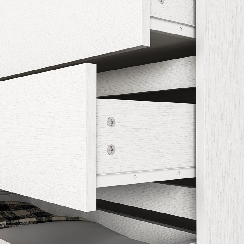 Commode 6 tiroirs Bassano, Blanc