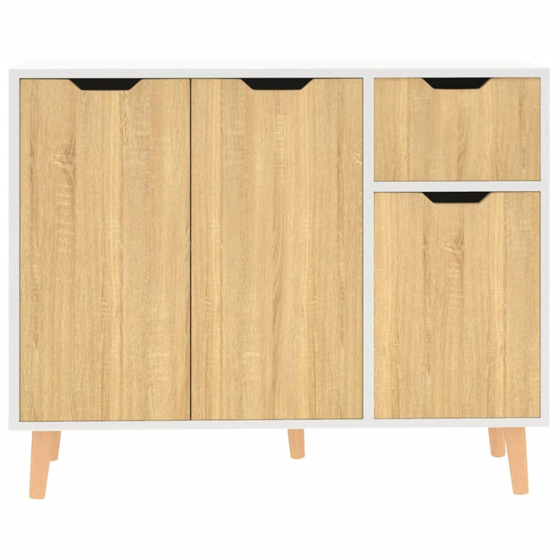 Cliffo 90cm Sideboard, White/Sonoma Oak