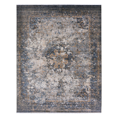 Tapis d'intérieur gris / bleu Finnuala