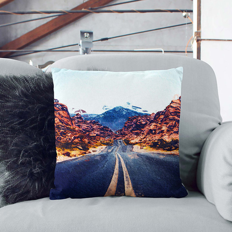 Square Cushion, Black, 55cm H x 55cm W x 20cm D