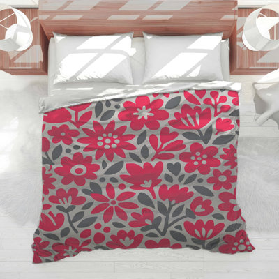 Red Floral Pattern Comforter