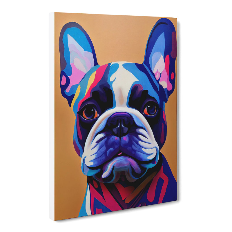 French Bulldog Abstract - Wrapped Canvas, 60cm H x 40cm W x 3cm D