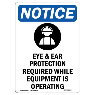 Eye & Ear Protection Sign with Symbol