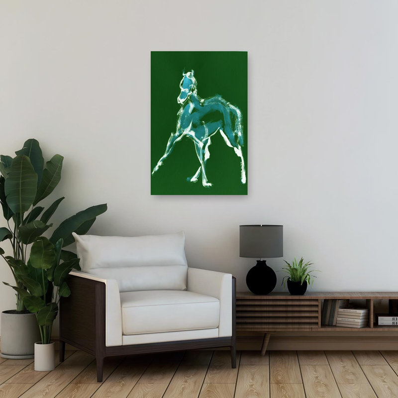 Abstrait cheval bleu abstrait, impression d'art contemporain cheval audacieux, 36" H x 24" W