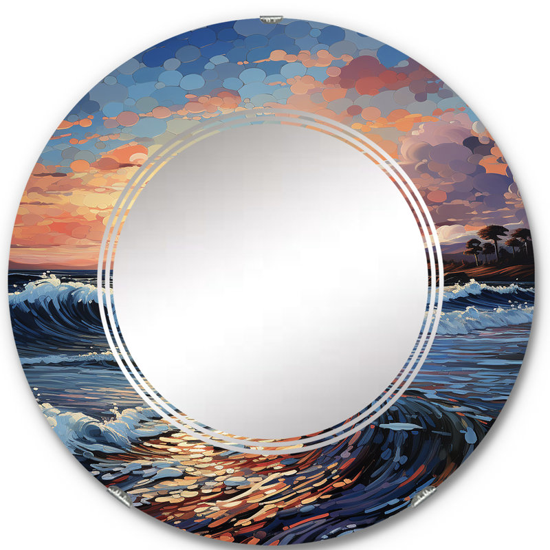 Manokwari - Miroir mural rond, 24 po x 24 po