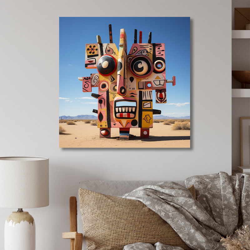 Statue psychédélique mexicain IV - fruits, art mural, Toile tendue, H 16 po x l 16 po x P 1 po