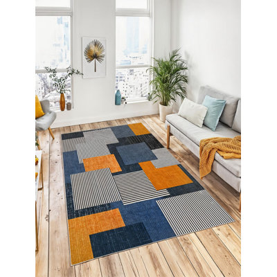 Eco-Friendly Area Rug (2 ft x 3.3 ft), 100% Polyester, 650 g/m² | Antibacterial & Non-Slip PVC Dot Underside, Pile Height: 0.2 inches | Machine Washable, Digital Print Design, Perfect for Living Room & Bedroom Decor